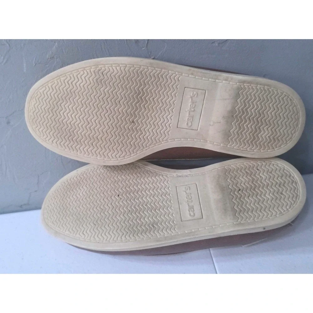 Carters Boys Ian-Cy Brown Faux Leather Boat Shoes Loafers Size 2 US 33 EUR‎